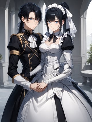 score_9,score_8_up,score_7_up,score_6_up, masterpiece, best quality, highres
,//Character, 
1girl,narberal gamma \(overlord\), long hair, black hair, glay eyes, bangs, ponytail, medium breats
,//Fashion, 
maid
,//Background, 
,//Others, ,Expressiveh, 
A young girl hugging her little brother tightly after he takes his first steps, their parents watching proudly in the background.