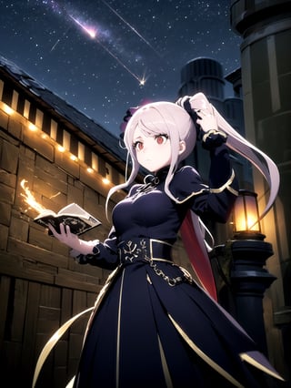 //Quality,
(masterpiece), (best quality), 8k illustration
,//Character,
1girl, solo
,//Fashion,
,//Background,
night sky, meteor
,//Others,
superpower, book, float, feel astonished,shalltear bloodfallen,so-bin