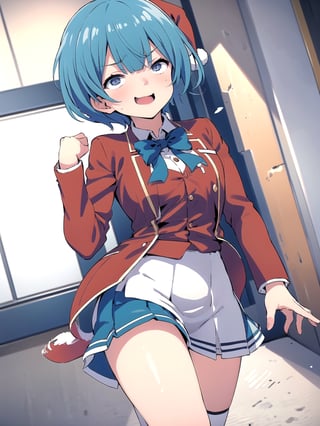 //Quality,
(masterpiece), (best quality), 8k illustration,
//Character,
overlordentoma, 1girl, solo, smile, 
//Fashion,
santa_costume,
//Background,
indoors, christmas, 
//Others,
aquascreaming,1girl ibuki mio short hair blue hair