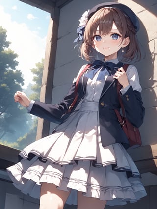 score_9,score_8_up,score_7_up,score_6_up, masterpiece, best quality, highres
,//Character, 
1girl, solo,SakayanagiArisu
,//Fashion, 

,//Background, 
,//Others, ,Expressiveh,
A young girl with long brown hair and bright eyes, standing at the edge of a magical forest. She's wearing a simple dress and holding a small backpack. Sunlight filters through the trees, creating a mystical atmosphere. The girl looks excited and slightly nervous.