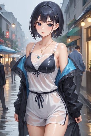 score_9,score_8_up,score_7_up,score_6_up, masterpiece, best quality, highres
,//Character, 
1girl,hestia
,//Fashion, 

,//Background, 
,//Others, ,Expressiveh, 
A girl in summer clothes caught in unexpected rain, her clothes clinging slightly.