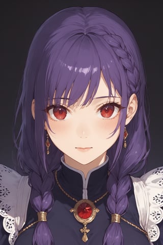 score_9,score_8_up,score_7_up,score_6_up, masterpiece, best quality, highres
,//Character, 
1girl, solo, long hair, purple hair, single braid, red eyes
,//Fashion, 

,//Background, 
,//Others, ,Expressiveh, 
A young woman in a medieval village, looking worried, surrounded by concerned villagers, dark shadows lurking in the background, ominous atmosphere,TatibanaYuStyle