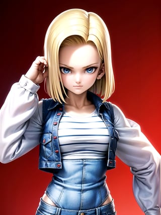 //Quality,
masterpiece, best quality
,//Character,
1girl, solo
,//Fashion,
,//Background,
,//Others,
Android18DB,striped_sleeves,long_sleeves, denim_jacket,vest,earrings, superpower