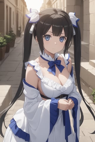 score_9,score_8_up,score_7_up,score_6_up, masterpiece, best quality, highres
,//Character, 
1girl,hestia, black hair, blue eyes,
twin tails/long hair, hair ornament
,//Fashion, 

,//Background, 
,//Others, ,Expressiveh,LOLA_SO6, 
Female mage casting a barrier spell around a small town, magical energy flowing from her hands, townspeople watching in awe