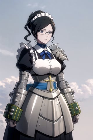 //Quality,
masterpiece, best quality
,//Character,
1girl, solo
,//Fashion,
,//Background,
white_background, simple_background
,//Others,
,yuri alpha, maid, armor, armored dress, gauntlets