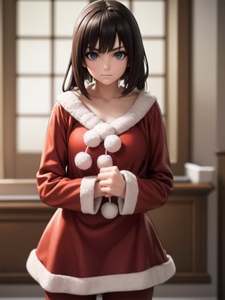 //Quality,
masterpiece, 8k, 8k UHD, best quality, ultra detailed, 
,//Character,
1girl, cowboy_shot, looking_at_viewer,
,//Fashion,
santa_costume, 
,//Background,
winter, indoors,
,//Others,
,AOTSalute