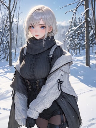 //Quality,
photo r3al, detailmaster2, masterpiece, photorealistic, 8k, 8k UHD, best quality, ultra realistic, ultra detailed, hyperdetailed photography, real photo
,//Character,
1girl, solo, looking_at_viewer, (2b_(nier))
,//Fashion,

,//Background,
winter, snow
,//Others,
Eimi