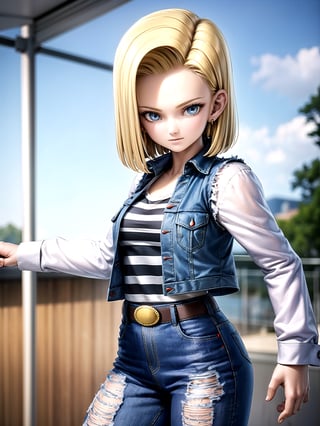 //Quality,
masterpiece, best quality
,//Character,
1girl, solo
,//Fashion,
,//Background,
,//Others,
Android18DB,striped_sleeves,long_sleeves, denim_jacket,vest,earrings, superpower