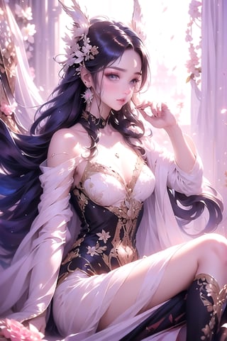 (SOLO) (extreamly delicate and beautiful:1.2), 8K, (tmasterpiece, best:1.3), Gorgeous fantasy lady, (GORGEOUS PERFECT FACE) (HYPERDETAILED PERFECT SYMMETRICAL EYES: 1.5) (WHITE_MARBLE_BACKGROUND:1.2) (LONG_HAIR_FEMALE:1.5)   (hyperdetailed silk robe with silver embroidery:1.2), 