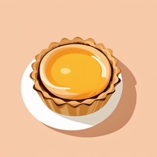 Portuguese Egg tarts,graphic,(((flat design))),caramel,white_background