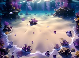 UNDER_OCEAN, NO_FISH, Purple Crystals of the Seabed,perfect light