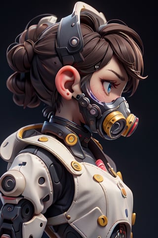 young man, dark brown hair, blue eyes, pale complexion, wearing a gold and black gas mask, breathing mask, (sci-fi respirator over mouth), wearing black tank top, punk outfit, rebel, futuristic, sci-fi, cyberpunk, dieselpunk, steampunk, cute, hot, cool, masterpiece, cinematic,semi_realistic, anime, 8k, portrait, profile pic, pfp, close_up, Inside the complex spacecraft background,looking-at-viewer