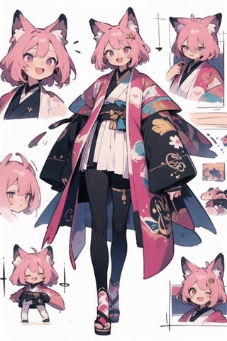 One boy(adult male),blank background, character design, full_body, modelsheet, (CharacterSheet:1),  fox ears, japanese clothe(pink chlotes (chlotes :1.2), short hair, pink hair, red crazy eyes, :d, masterpieces (masterpiece :1.1), best quality, extremely detailed 8K wallpaper, first-person view, design(masterpiece, top quality, best quality, official art, beautiful and aesthetic:1.2),full_body, modelsheet, (CharacterSheet:1), anime, design(masterpiece, top quality, best quality, official art, beautiful and aesthetic:1.2), (1girl), extreme detailed, (fractal art:1.3), highest detailed,
