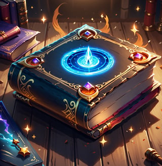 a magic book, game icon style ,hight quality