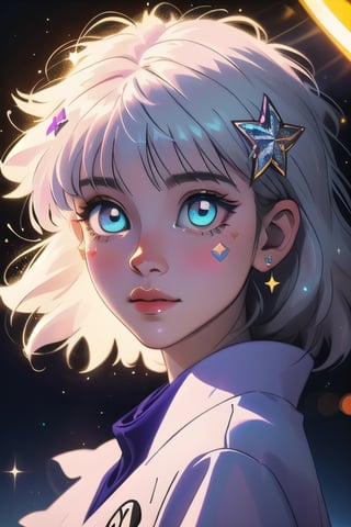 (masterpiece), best quality, expressive eyes, perfect face, glowing eyes, hair ornament, bangs, Volumetric Lighting, glitter, blush stickers, glitter, High detailed, SAM YANG, Melissa ML,killua_zoldyck