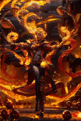 masterpiece,  top quality,  best quality,  official art,  beautiful and aesthetic:1.2),  (1girl:1.2), fire fairy, nsfw, cute, lighting eyes, detailed face, lustrous , flaming fireball, circling fire, ((Transparent heavenly plumage)),(abstract:1.4, (shain gold hair:1.1),  fate \(series\),  colorful, highest detailed, lightning, Swirling lava, flying flames,ability to manipulate fire, (splash_art:1.2), silver wear, scenery ,pyromancer, colorful_girl_v2