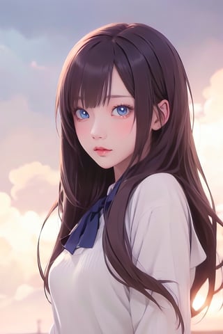 Anime girl with beautiful eyes