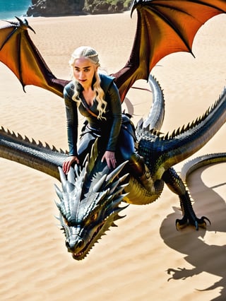 Daenerys flies on her dragon,Game of Thrones,bailing_eastern dragon