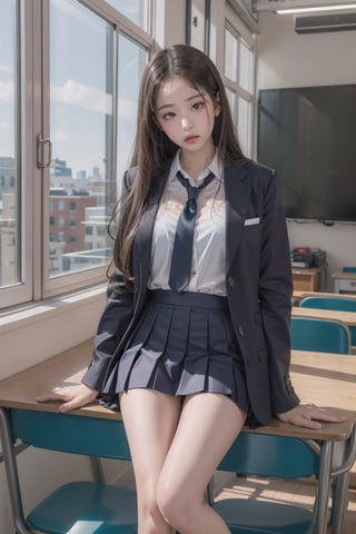 1girl, school uniform, pouting,jwy1,((see-through)),sleepy eyes
