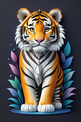 full body) intricate coloring,vector graphic logo design of a  tiger,3-6-9 pattern,art and mathematics fusion,high resolution,kawaii,cute,Elegant,subtle gradient,sophisticated,muted color scheme,hyper detailed,trending at artstation,sharp focus,studio photography,highly detailed,centered,bright color,solid dark background,made with adobe illustrator,movie still,Leonardo Style,3d style,3d style,photo r3al,spotless background
