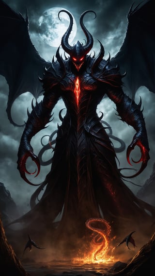(portrait:1.5), Shadowfiend is a demon of unfathomable power, an evil entity that moves within the folds of eternal twilight. Its form showcases a majestic combination of fluid darkness and flickering lights, creating a spectral contrast that evokes both terror and awe simultaneously.

Its membranous wings, as black as midnight, stretch out in a menacing embrace, while sinisterly glowing eyes of a deep crimson peer from an expressionless visage. Shadowfiend wears an armor composed of ranks of shadows coiling around its body, a corrupted protection that comes to life with fluid and ominous movements.

Spider-like claws extend forward, ready to tear the soul of those who dare to challenge its presence. A long serpent-like tail twists in the air, emitting dark hisses that send shivers down the spine of anyone who hears them.

Shadowfiend is the lord of shadows, the demon that feeds on hidden fears and shattered dreams. Its presence on tensor.art translates into a visual experience that captures the very essence of fear, blending the mystery of darkness with the relentless power of a dark demon.




