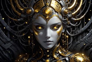 A beautifully decayed android, her once-shining metallic body now covered in rusted patterns of gold and silver. In her eyes, a mix of sorrow and resilience glows with an ethereal light. This piece is a digital painting, showcasing intricate details and vibrant colors. Each pixel seems to tell a story, blending vintage aesthetics with futuristic elements. The overall atmosphere is haunting yet strangely alluring, evoking a sense of longing and nostalgia in the viewer.

,DissolveSdxl0