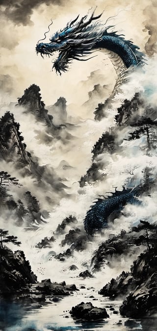 (8K, original, highest quality, famous photo: 1.2), (current, real photo: 1.3), ((3D lighting, aura)),

Blue dragon, summer, broad daylight, noon, 12pm, sea, mythical clouds, Chinese dragon, mountains