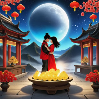 Beautiful, amazing, unique scenery of the Lunar New Year, the most stunning scene of Chinese New Year with one pair of adorable Taiwanese teen couple, moonster,Apoloniasxmasbox,moonster,Movie Poster,IncrsXLRanni