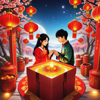 Beautiful, amazing, unique scenery of the Lunar New Year, the most stunning scene of Chinese New Year with a adorable Taiwanese teen couple, moonster,Apoloniasxmasbox