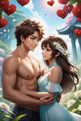 32K Magical Fantasy Sweet Valentine Line Art, Alpacifista. In this breathtaking image, a stunningly adorable sexy Taiwanese smiling teenage couple, who look like (sakimichan and makoto shinkai), in the most romantic sexy scenes ever, sexy couple, half-naked with flowers covered, intricate detail, very high detail, sharp background, mysticism, (magic), 32k, 32K quality, (beautifully detailed face and fingers), (five fingers) on each hand, creative fantasy glow effect,shards