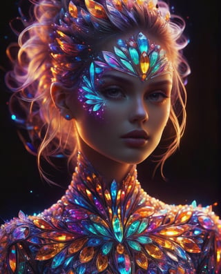 (masterpiece, top quality, best quality, official art, beautiful and aesthetic:1.2), (1girl:1.3), extremely detailed,(fractal art:1.2),colorful,highest detailed,( zentangle neon:1.2), (dynamic pose), (abstract background neon:1.5), (treditional dress:1.2), (shiny skin), (many colors:1.4), upper body ,Neon,16K,Full HD,crystalz