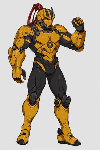 4K UHD illustration,  upscaled professional drawing HDR, athletic built male,  full_body image,  standing,  form fitting tight red mechsuit with bionic glowing inlays (:1.8) detailed red metal wrist and shin pads,  black pants,  battle stance,  looking away from viewer,  glowing yellow eyes, body eminating  swirling smoke from exhaust ports (:1.4) dynamic detail, smokey background, epic background,  centered,  vibrancy,  300dpi,  upscaled,  masterpiece 
(1man),zxcrx,zxsmk