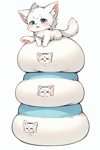 absurdres, highres, white background,(cute illustration:1.2), (fuwafuwa illustration:1.3), (kawaii ilustration:1.2),
BREAK
look at viewer, mochi cat stack on mochi cat, more stack on mochi cat