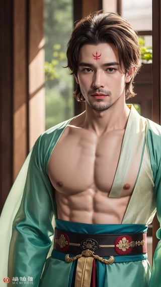 tienhiep, hanfu,
(male neck, male chest, female body, male head, male face, breasts, masculine face, masculine head)
1boy, solo, long hair, black hair, hair ornament, long sleeves, upper body, flower, see-through, blurry background, facial mark, chinese clothes, forehead mark, realistic, hanfu, tienhiep,mature,man,cute blond boy,Germany Male, 