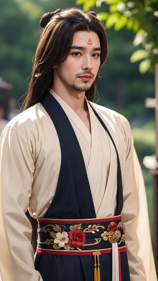 tienhiep, hanfu,
(Hands:1.1), better_hands, realhands
1boy, solo, long hair, black hair, hair ornament, long sleeves, upper body, flower, see-through, blurry background, facial mark, chinese clothes, forehead mark, realistic, hanfu, tienhiep,mature,man,cute blond boy,Germany Male, (male neck:1.3, adam apple:1.3, male chest, male body, crossdresser)