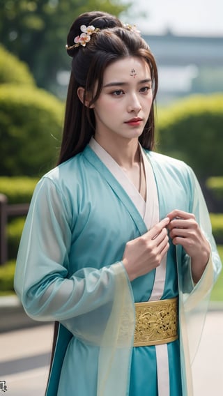 tienhiep, hanfu,
(Hands:1.1), better_hands, realhands
1boy, solo, long hair, black hair, hair ornament, long sleeves, upper body, flower, see-through, blurry background, facial mark, chinese clothes, forehead mark, realistic, hanfu, tienhiep,mature,man,cute blond boy,Germany Male, (male neck:1.3, adam apple:1.3, male chest, male body)