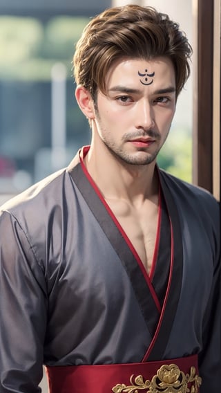 tienhiep, hanfu,
(male neck, male chest, female body, male head:1.3, male face:1.3, breasts:1.3, masculine face)
1boy, solo, long hair, black hair, hair ornament, long sleeves, upper body, flower, see-through, blurry background, facial mark, chinese clothes, forehead mark, realistic, hanfu, tienhiep,mature,man,cute blond boy,Germany Male, 