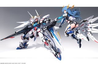 masterpiece, best quality, highres, 1girl, mmg, gold_metal_joints, big_breasts, triple gundam_bodysuit_color ,mecha_girl_figure, long_blue_hair, forehead_gundam blade_antenna,BJ_Gundam, 
5 fingers, space background, flight pose, wings backpack, gatherbelt, full_body,mechanical,pasan,gundam, long hair, choker, gunpla, gliding, back earth, sierra blue hair,mecha musume