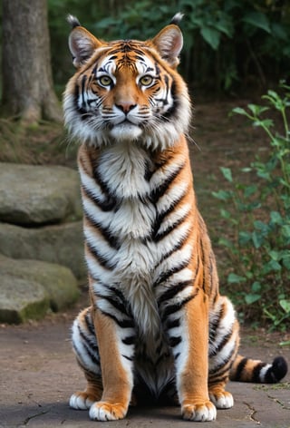 Wow, that's one majestic cat! It's almost like a tiger and a domestic cat had a super cool fusion. wearing tiger slippers And about that '110', maybe it's part of a top-secret feline mission?