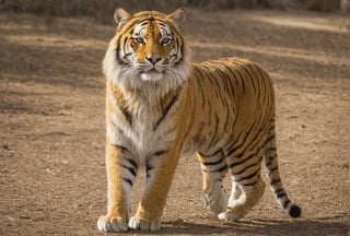 Wow, that's one majestic cat! It's almost like a tiger and a domestic cat had a super cool fusion. wearing yellow sneakers And about that '110', maybe it's part of a top-secret feline mission?