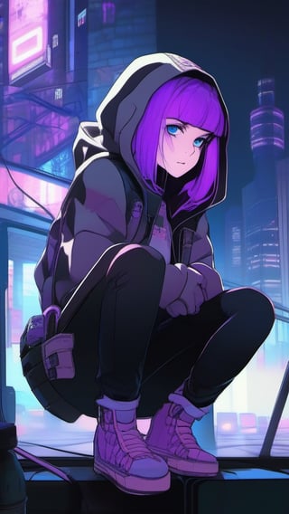 best quality, masterpiece, (detailed:1.2), 1girl, mona, squatting, cutesie, witch hat, science fiction, cyberpunk, purple hair, chromatic aberration, outdoors, city, crowd, faceless crowd","wallpaper, 1boy, solo, male focus, tattoo, monochrome, cyberpunk, (chromatic aberration), detailed background, mechanical parts, cable, indoors