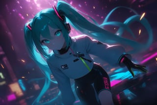SCORE_9, SCORE_8_UP, SCORE_7_UP, SCORE_6_UP,

MASTERPIECE, BEST QUALITY, HIGH QUALITY, 
HIGHRES, ABSURDRES, PERFECT COMPOSITION,
INTRICATE DETAILS, ULTRA-DETAILED,
PERFECT FACE, PERFECT EYES,
NEWEST, 

Movie Poster page, (promotional poster), Hatsune Miku, 1female, solo, humanoid android, teal hair, teal eyes, white jacket, cropped jacket, long sleeves, two-tone gloves, black gloves, green gloves, black bodysuit, single thighhigh, single thigh boot, concert, Nippon Budokan, glowneon, glowing, sparks, lightning, shadow minimalism, (best quality), (masterpiece), detailed, beautiful detailed eyes, perfect anatomy, perfect body, perfect face, perfect hair, perfect legs, perfect hands, perfect arms, perfect fingers, detailed hair, detailed face, detailed eyes, detailed clothes, detailed skin, ultra-detailed, (full body), (upper body), (top quality), pop art, extremely detailed, extremely detailed CG, (high resolution), highly detailed, (high quality), (perfect quality), (glitchcore colors), racingmiku2022,