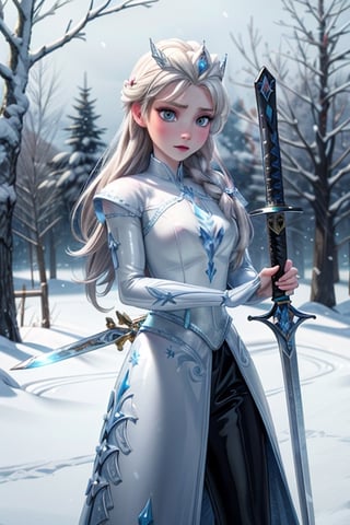 Elsa, latex, armour, ice, snow, winter, sword, crown,