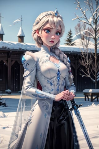 Elsa, latex, armour, ice, snow, winter, sword, crown,