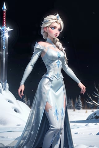 Elsa, latex, armour, ice, snow, winter, sword, crown,