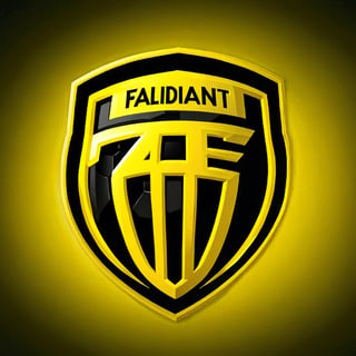 (best quality, 4k, 8k), ultra-detailed,Radiant FC, football_logo , yellow[major] and black color,Text