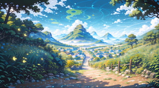 
majestic landscape, deserted area, without people, no people, the hills ((abstract painting:1.3)) in the style of David Schnell, oil on canvas, colorful landscape, renaissance perspective,  , blue sky with fluffy clouds, ((outdoors:1.4)),  trees, bushes, wonderful colour palette, intricate details, aesthetic, fireflies,