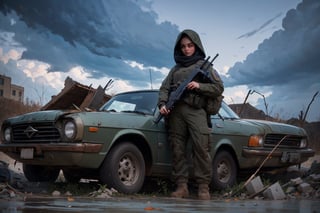 on the outside
assault rifle, holding a rifle, soldier clothing,
Iran, Afghanistan
fire, war crimes, apocalypse, war crimes, terrorism, terrorist, destroyed car
bites, corpses on the ground
  assault rifle, firearm
Debris, destruction, ruined city, death and destruction.
​
2 girls

child, child focusloli focus, a girl dressed as a soldier, surrounded by war destruction, cloudy day, high quality, high detail, immersive atmosphere, fantai12,DonMG414, horror,full body,full_gear_soldier,full gear,soldier,r1ge,xxmixgirl, ,realistic,ink 