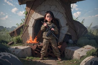 on the outside
assault rifle, holding a rifle, soldier clothing,
Iran, Afghanistan
fire, war crimes, apocalypse, war crimes, terrorism, terrorist, destroyed car

  assault rifle, firearm
Debris, destruction, ruined city, death and destruction.
​
2 girls
Angry, angry look, 
child, child focusloli focus, a girl dressed as a soldier, surrounded by war destruction, cloudy day, high quality, high detail, immersive atmosphere, fantai12,DonMG414, horror,full body,full_gear_soldier,full gear,soldier,r1ge,xxmixgirl, ,realistic,ink ,Pixel art,REALISTIC,Mecha body