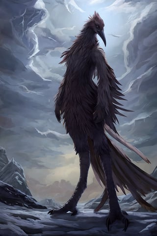 EPIC, Opium bird, standing, feathers, white feathers, bird, birdman, humanoid, bird head, with extremely long beak, long beak, long mouth, full body, bird legs, bird arms, sinister, terrifying, beautiful , ragged, wide body, fat

High quality, HD, 4kHD, cinematic, atmospheric, realistic, ultra-realistic
snow, mountain, cloudy, gray sky, dark clouds
Detail,lora:largebulg1-000012:1,AIDA_NH_humans,Pixel art,lora:largebulg1-000012:1,lora:largebulg1-000012:1